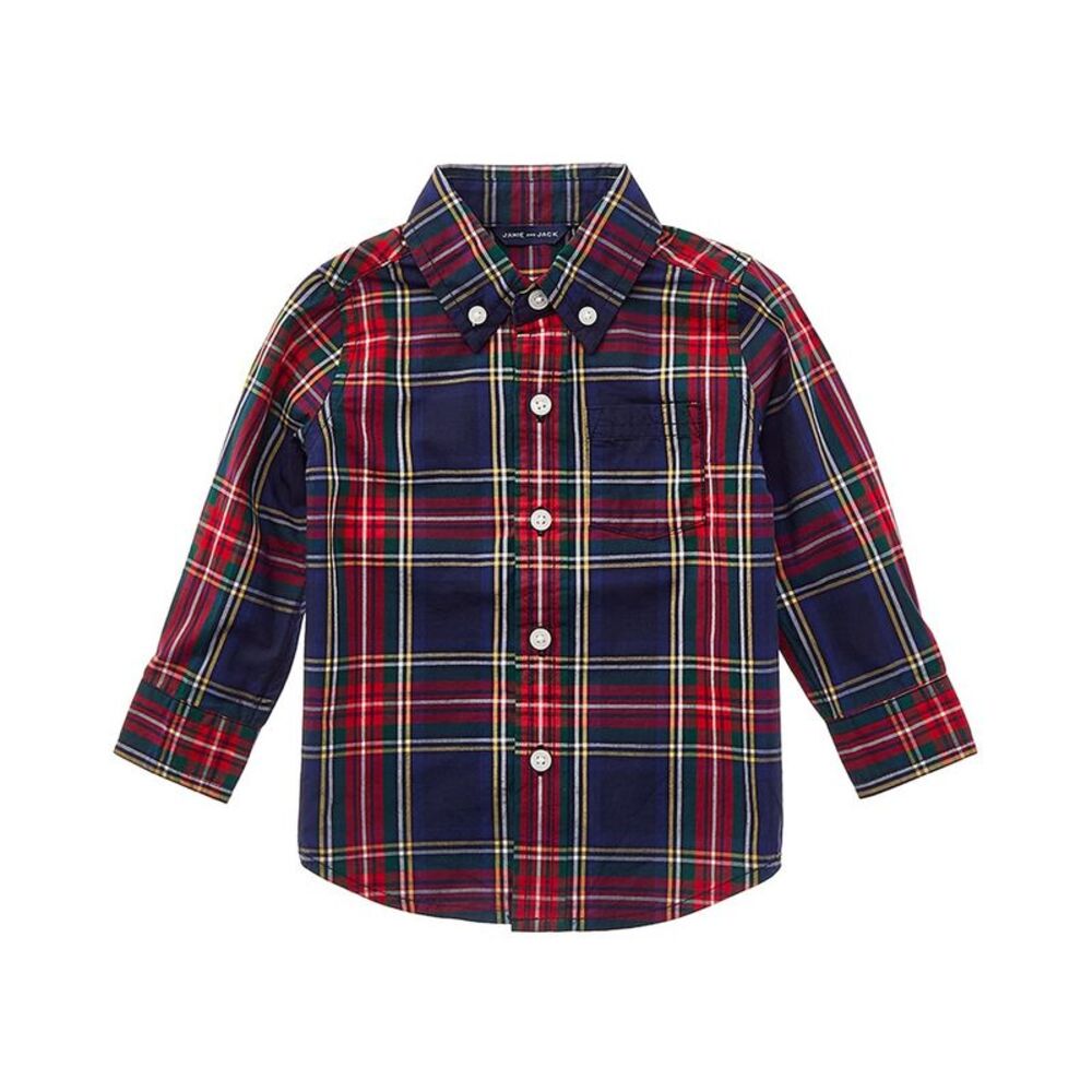Janie And Jack Boys  Tartan Poplin Shirt